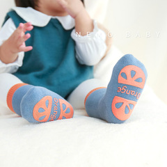 New 2021 Thickened Cuff Baby Socks with Non-Slip Fruit Design, Mid-Calf Children's Learning to Walk Floor Socks