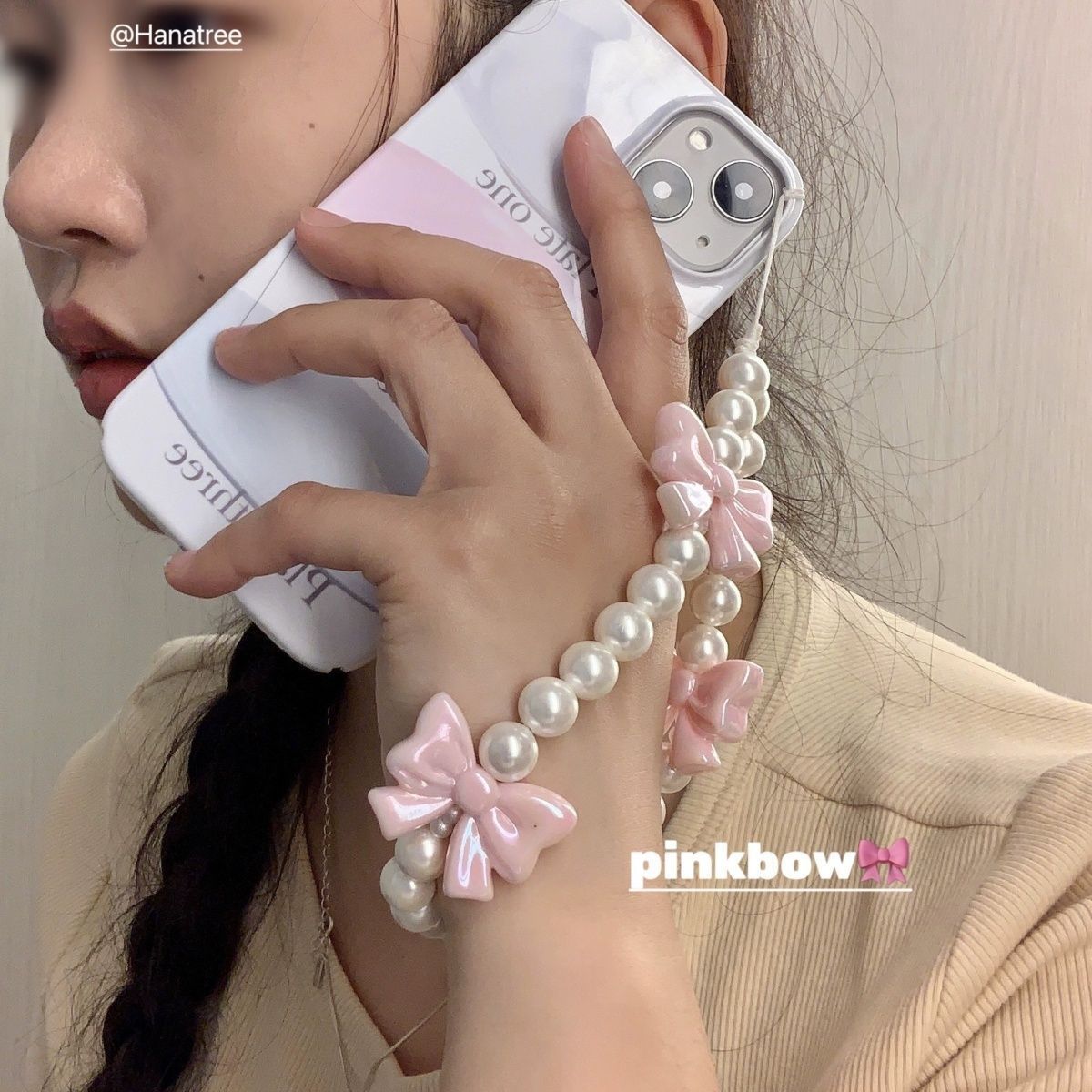 PVC, Plastic Material 1 Piece Cute Bow Knot PVC Plastic Mobile Phone Chain