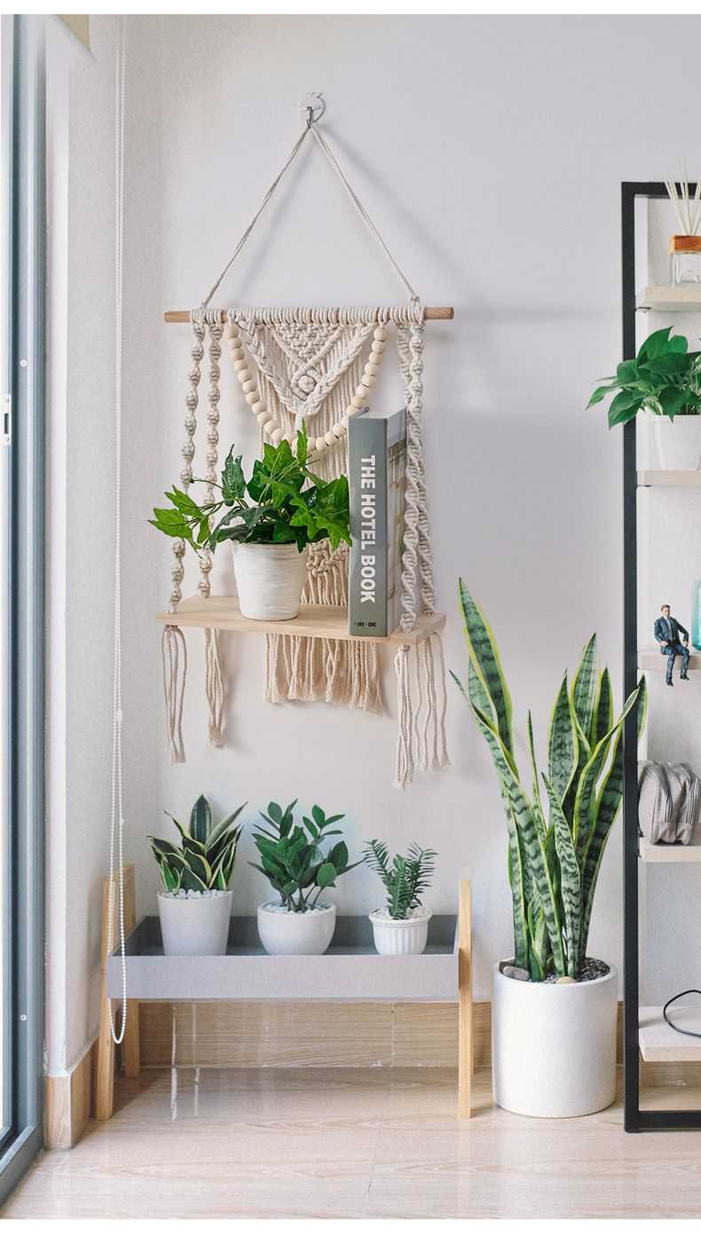 pendant Home Textiles & Decor Type Wood, Cotton Material Plant, Solid Color Pattern Elegant Plant Solid Color Wood Cotton Pendant