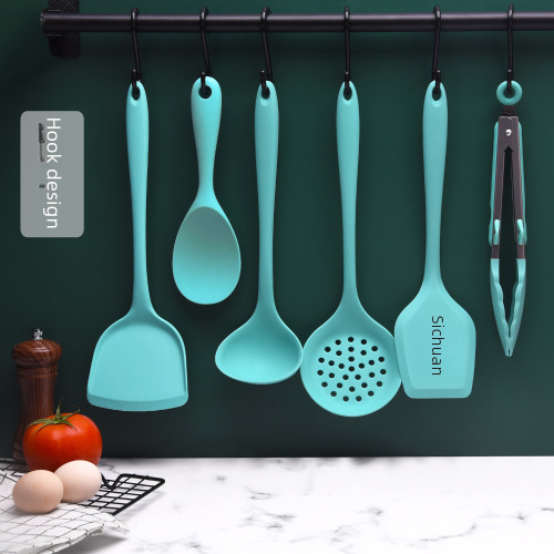 Cross-border Nordic-style silicone kitchenware set of five cooking tools, heat-resistant silicone spatulas and spoons, kitchen tools for home use