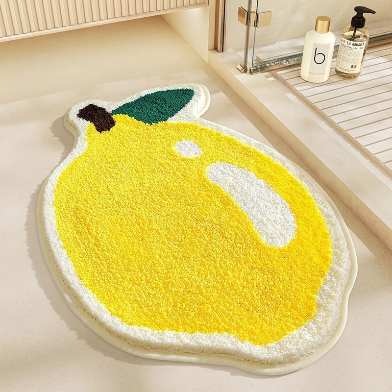 Cartoon Fresh Fruit Imitation Cashmere Soft Floor Mat Bedroom Decoration Bedside Carpet Cooling Non-Slip Bathroom Absorbent Foot Mat