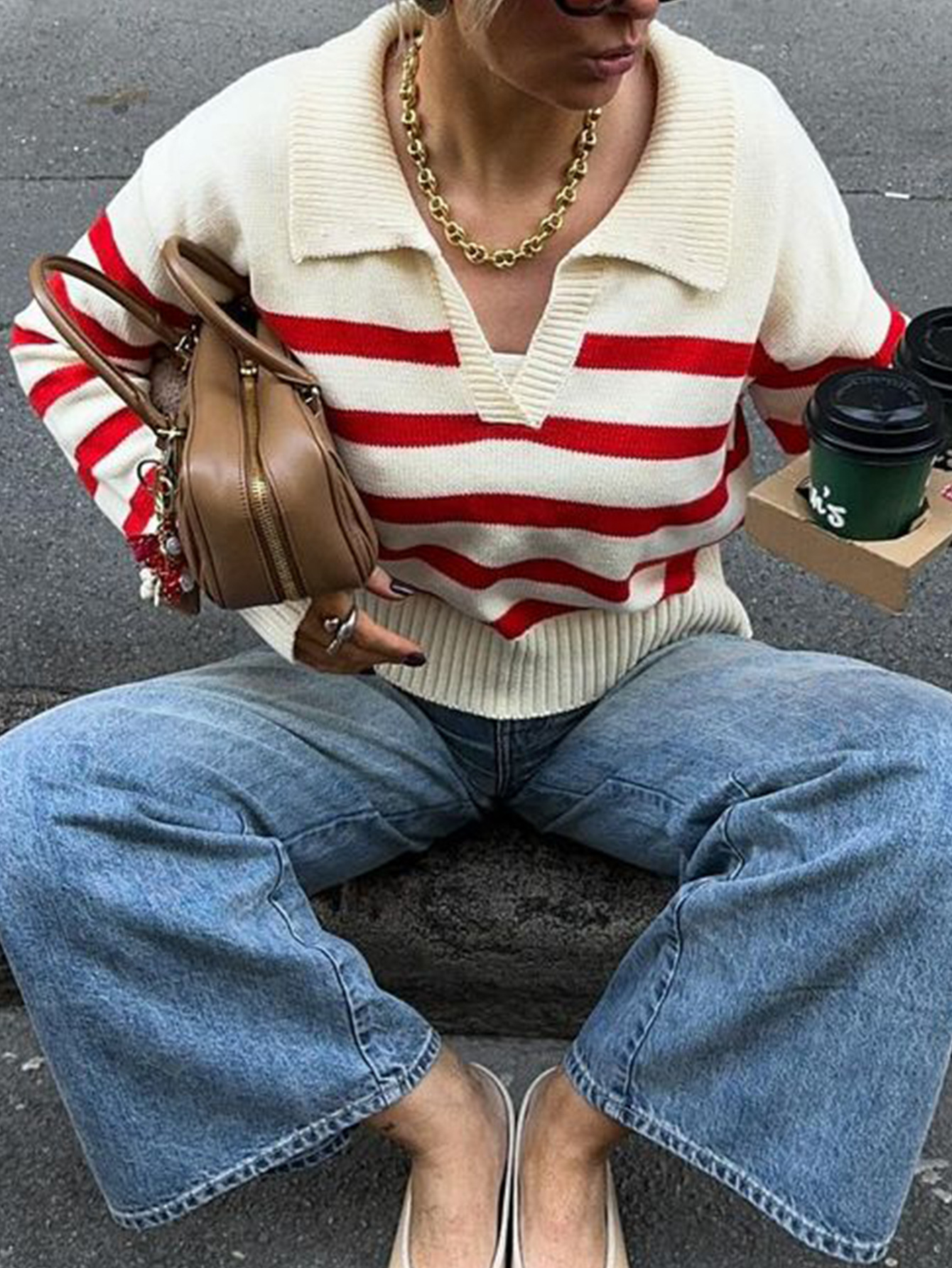 Kaikuo transfronterizo Europa y América a rayas casuales camiseta de lana de manga larga suéter de mujer otoño y invierno 2025 estación independiente de Amazon image 5
