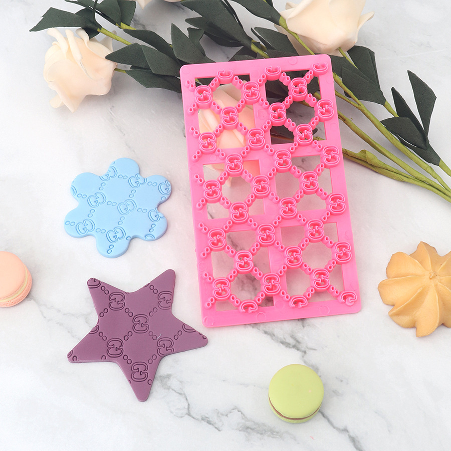 Molde Artesanal para Fondant con Relieve de Cuadros GG, Molde para Imitación de Pastelería, Molde Realista para Hornear Pasteles y Galletas