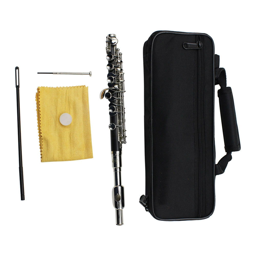 Cross-border supply of C-key piccolo bakelite body, professional performance-grade silver-plated piccolo, black Western musical instrument flute