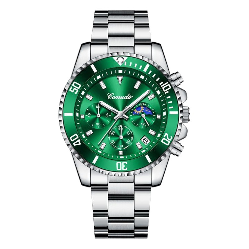 Orden de regalo de reloj de comercio exterior transfronterizo serie de fantasmas de agua verde de los hombres reales de tres ojos reloj de hombre impermeable luminoso reloj deportivo