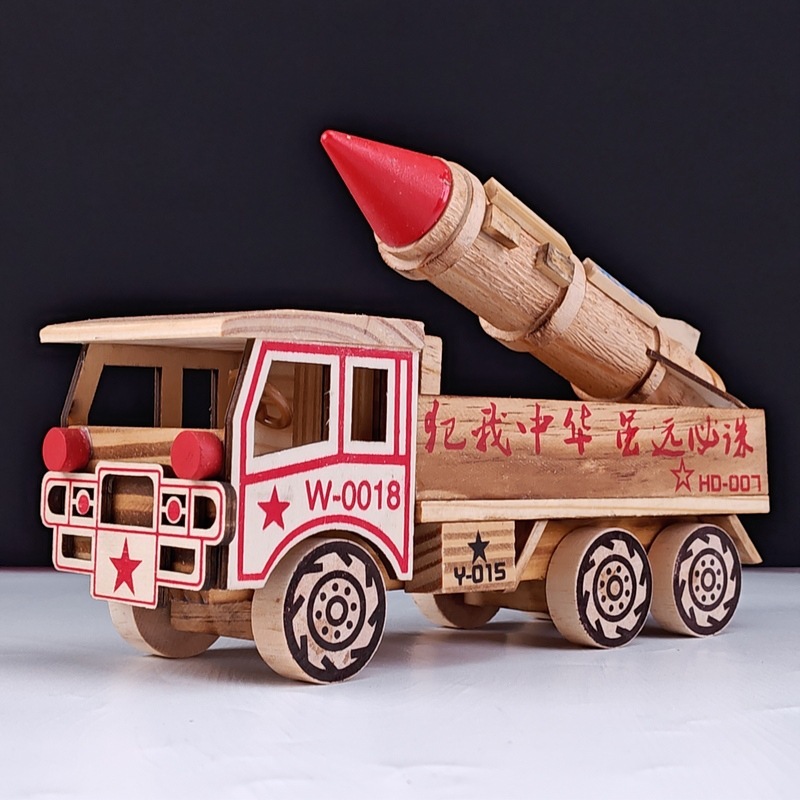 木製ロケットミサイルモデル子供知育玩具玩具車観光地区工芸品玩具家庭装飾品|undefined