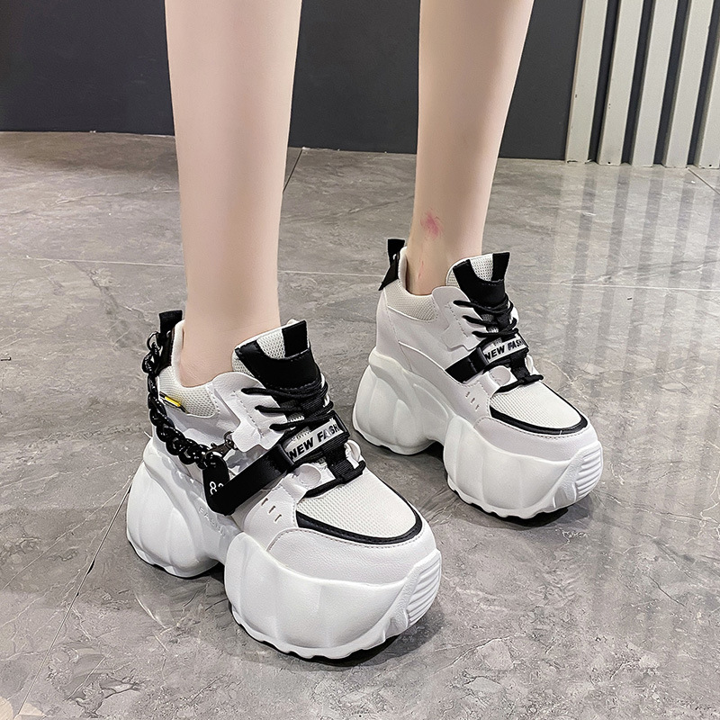 Sneakers Inner Height Increasing Women's Shoes 2022 Trendy Shoes Daddy Shoes Women's Fashion Women's Shoes Thick Sole Student Shoes Casual
