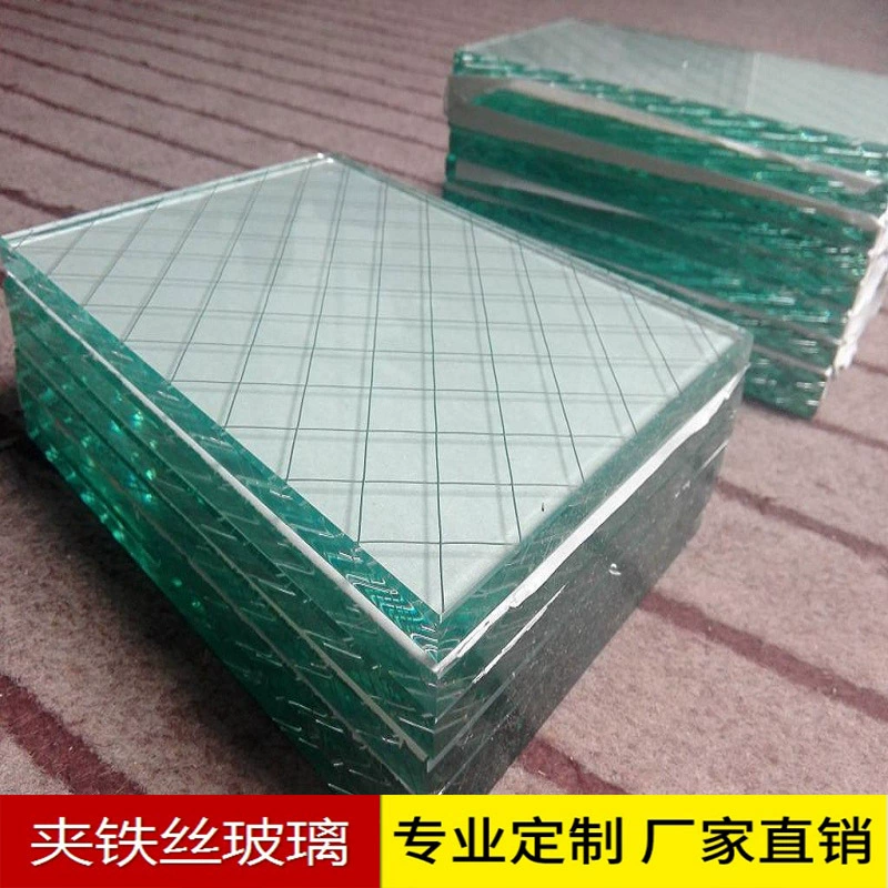 Jiahao Factory Supply 6,8 мм проволочное стекло параллельный квадратный гриль прозрачное плоское стекло