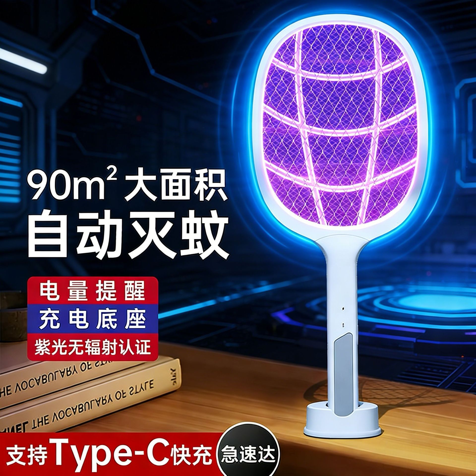 Lámpara de mosquito plegable recargable doméstica 2 - en - 1 atractiva automática de mosquitos choque eléctrico potente mosquito matador