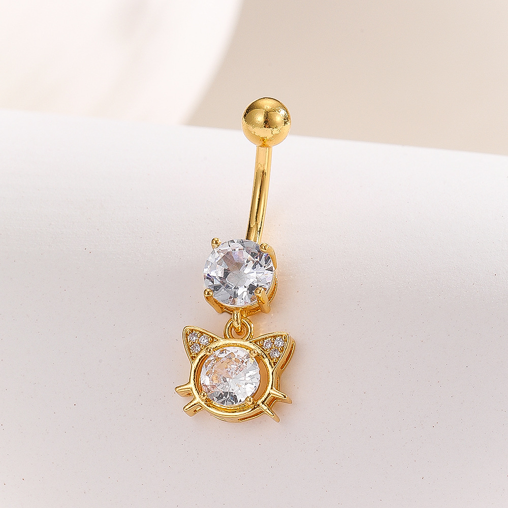Best Seller Inverted Flower Diamond Navel Ring Body Piercing Jewelry for Women detail image 7