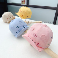 新生婴幼儿防晒帽子春季新款卡通小猫男童女宝宝鸭舌帽儿童棒球帽