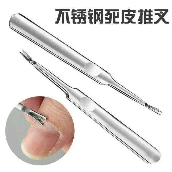 Stainless Steel Cuticle Pusher, Cuticle Fork, Cuticle Scraper, Manicure Tool for Removing Cuticles, Sharp Edge Tool for Nail Edges