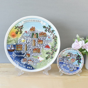 Creative Travel Souvenirs, Architectural Commemorative Plates, Bulgarian Three-Dimensional Relief Painted Decorative Crafts, Souvenirs