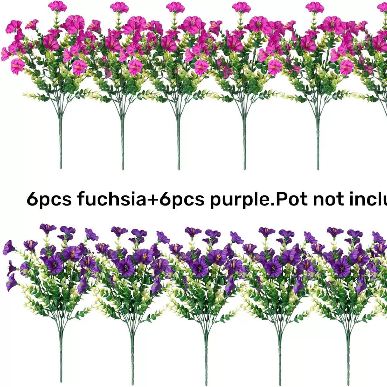 亚马逊人造假花尤加利喇叭花用于家居阳台书房花园装饰道具仿真花