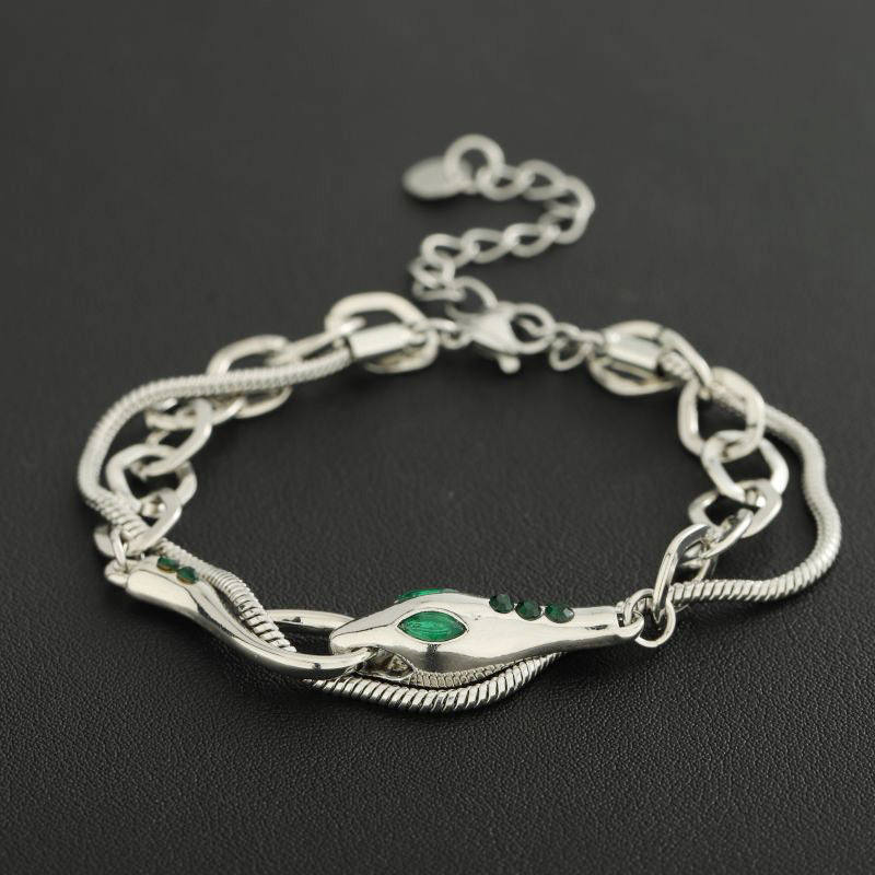 Spirit Snake Double Layer Stacked Bracelet Men, Unique Niche Cold Style 2024 New Trendy Jewelry For Women, High-end_voghion.com