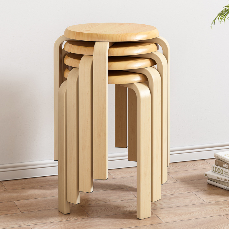 Taburete de madera maciza hogar taburete bajo banco pequeño salón silla de madera pequeño taburete redondo cambio de zapatos taburete internet celebridad mesa de café mesa de comedor taburete