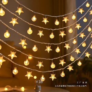 Led Star Fairy Lights Flashing String Lights Starry Sky Birthday Atmosphere Lights Room Decoration Lights with Camping Stall Lights
