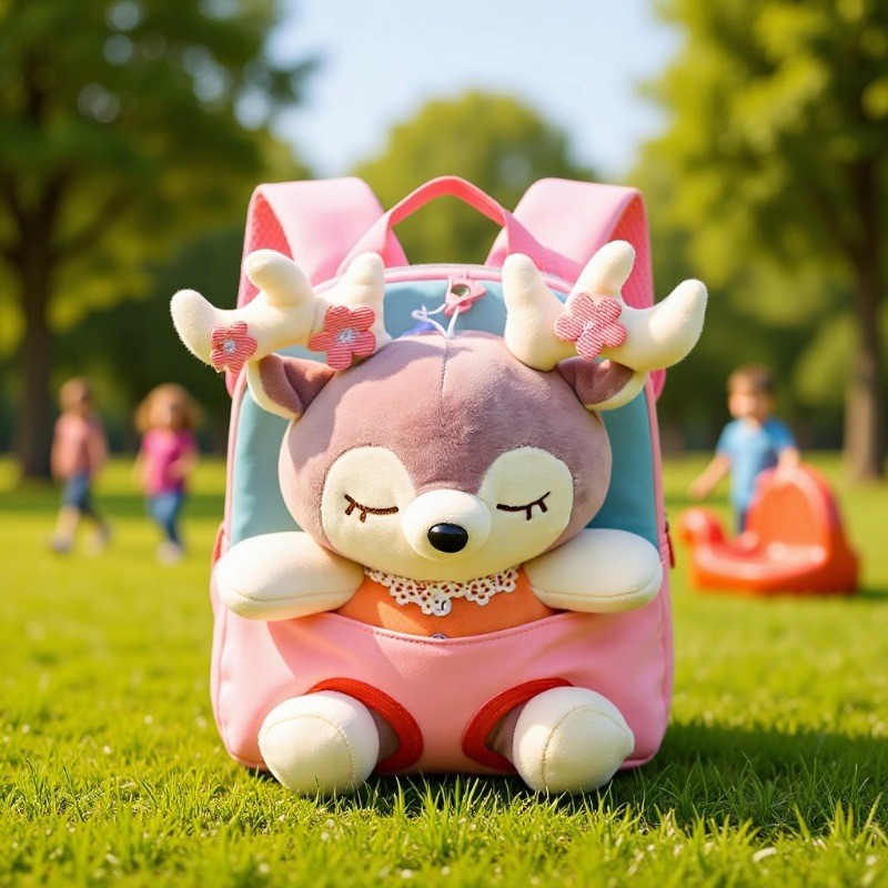 Mochila de peluche infantil 2024 nuevo dibujos animados lindo jardín de infantes mochila de bebé para hombres y mujeres mochila ligera