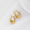 Brand earrings stainless steel, European style, 750 sample gold