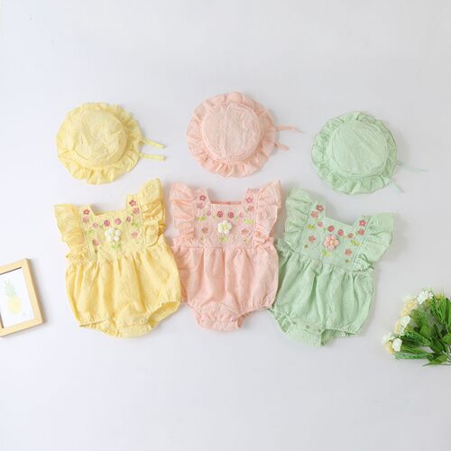 Baby Embroidered Cross-border Instagram Children's Summer Outfit for Infants Crawling Suit Newborn Hairy Baby Skirt
