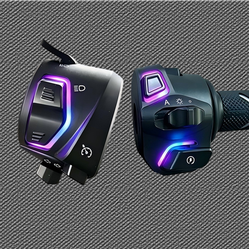 Motorcycle Modified Voice-Controlled Led Headlight and Horn Assembly, Suitable for Electric Motorcycle Handlebar Switch Combination
