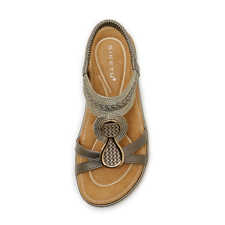 Sandal nữ đế xuồng cao gót 9 cm quai chéo bản to — Champagne màu, màu đen, màu xám chi tiết 29