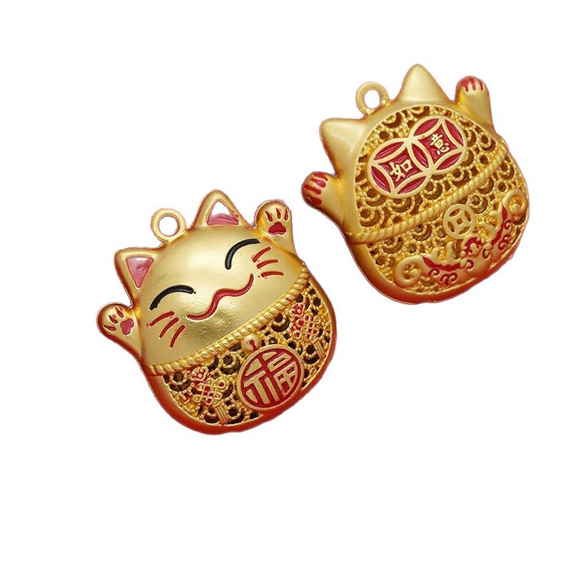 DIY古法沙金 国风 招财猫 牌吊坠滴油手工钥匙扣饰品配饰配件批发|undefined