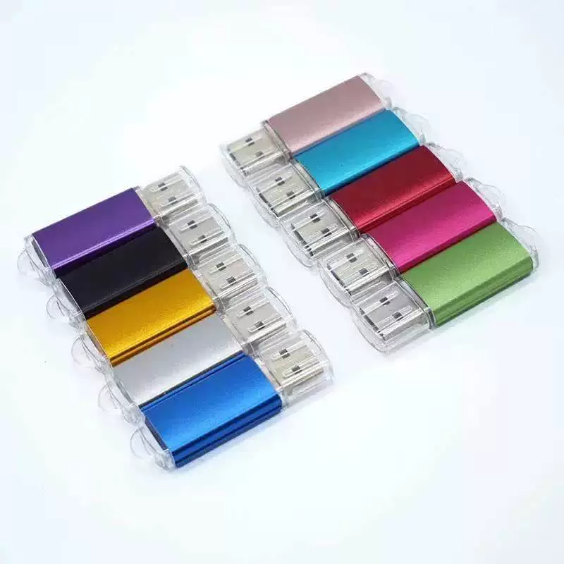 Классический серебристо-голубой USB флеш-накопитель
