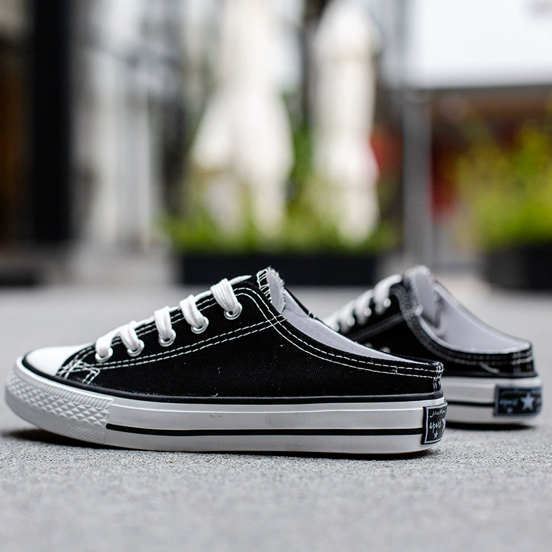 2025 новые летние полусандалии для мужчин, модные холщовые шлепанцы с открытым носком, дышащие сланцы без каблука