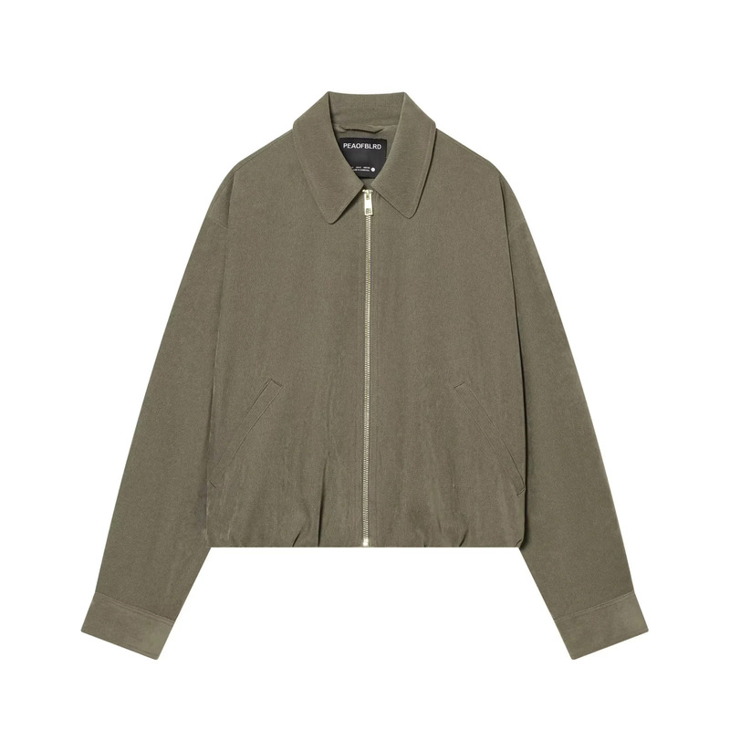 2026 Spring New Style Loose Casual Long-Sleeved Lapel Fluffy Bomber Jacket for Women 8372369