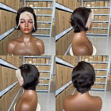 Human Hair 13*4 Lace Wigs straight hair蕾丝真人短发假发头套