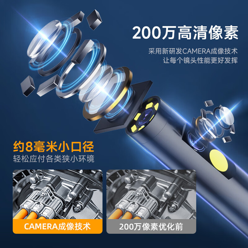 Industrial endoscope with HD camera, waterproof probe