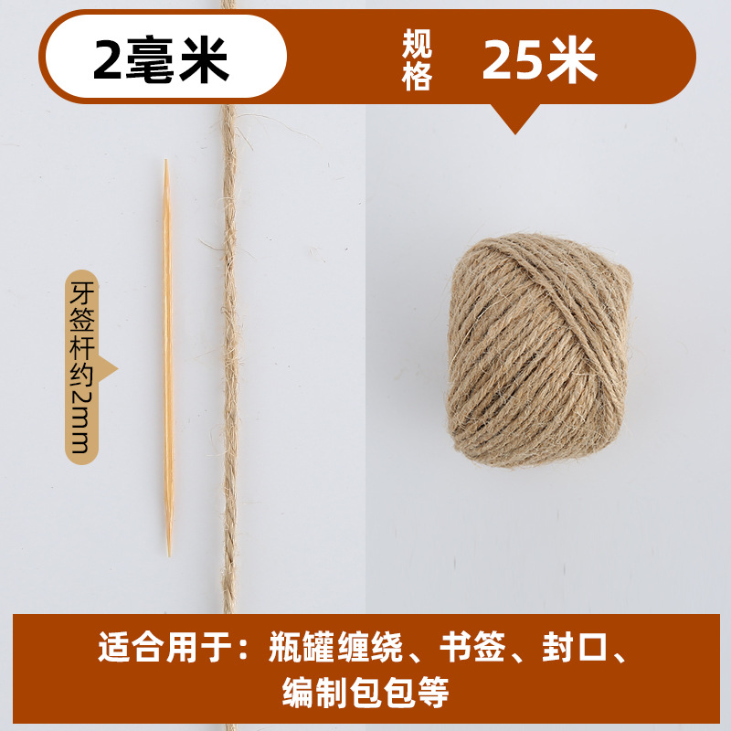 Cuerda de cáñamo colorida 1,5-2mm DIY estilo retro hecho a mano clip de foto cuerda de yute 25 m/50 m/100 M
