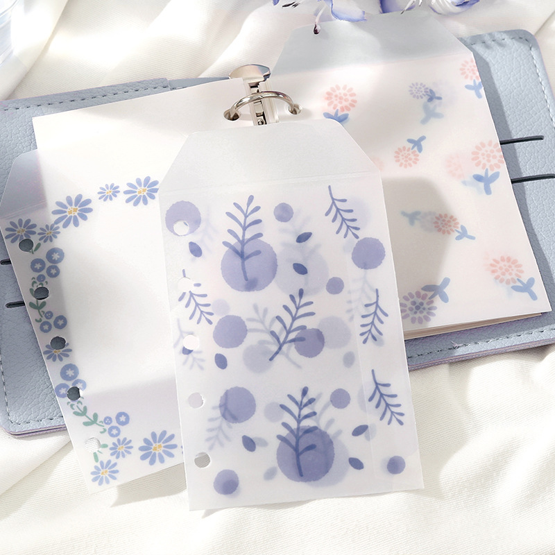 NOTE FOR Bolsillo de almacenamiento de hojas sueltas de papel de ácido sulfúrico Little Spring Day Series M5/A7 Bolsa de almacenamiento de sobres transparentes