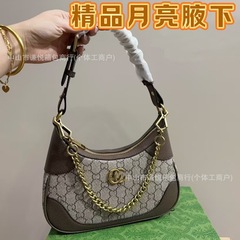2025新款月亮包老花潮牌链条腋下包单肩斜挎女包
