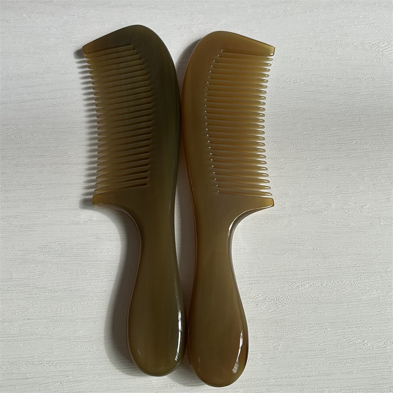 Large Thick Yak Horn Comb Hair Styling Meridian Head Massage Comb with Handle Gift Box key features