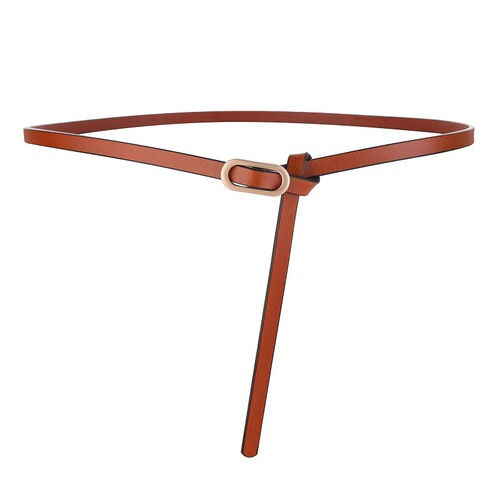 New leather slim belt for women, simple and versatile, suitable for dresses, sweaters, shirts, tying small belts for women