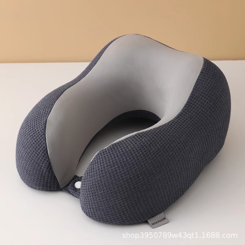 Waffle-Gu almohada de cuello almohada de cuello almohada de memoria almohada de cuello almohada de algodón para estudiantes viajar para dormir almohada en forma de U almohada cervical para dormir lateral