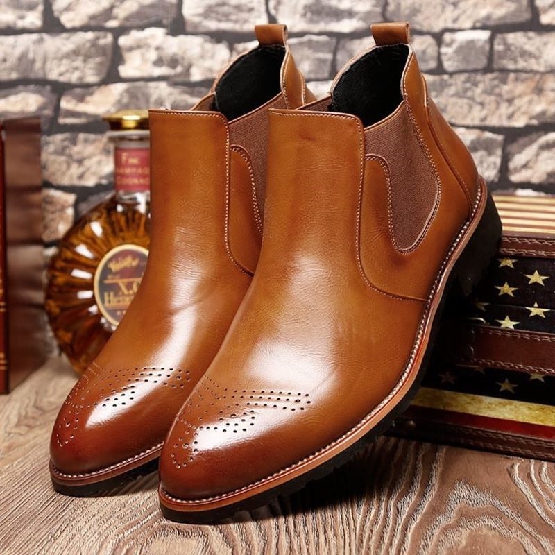 Men winter leather Boots shoes Man Busin...