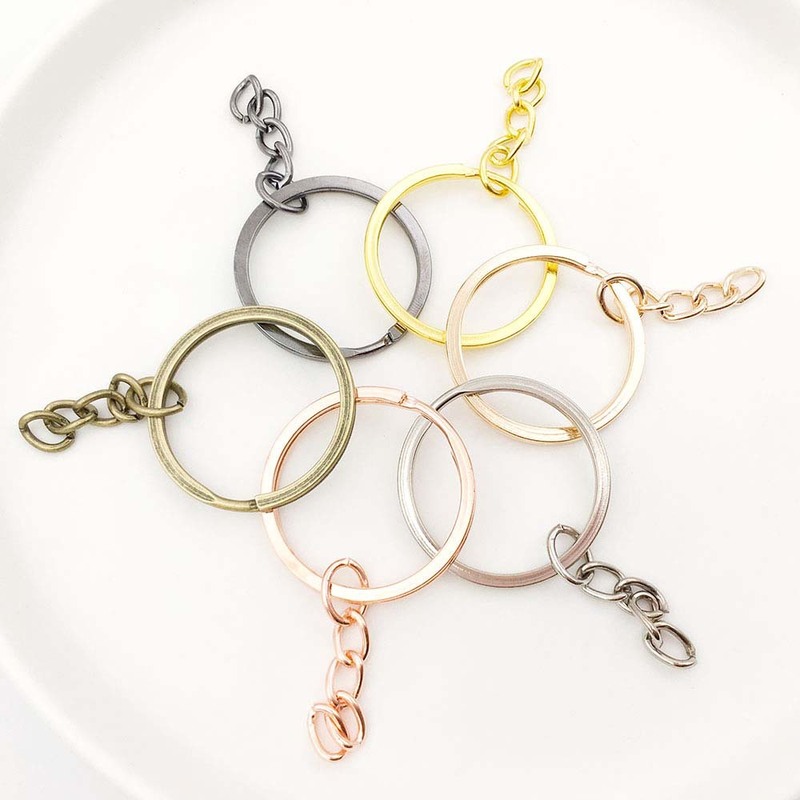 1 個 25/30 ミリメートルキーリングチェーンマルチカラーオプションキーホルダー鉄キーリング diy 基本ジュエリーアクセサリー|undefined