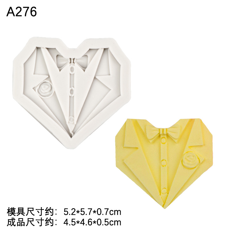 Hombres y mujeres traje de banquete vestido noche silicona líquida molde fondant DIY arcilla suave herramienta modelado