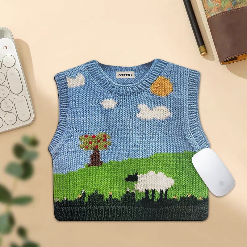 귀여운 스웨터 프린트 마우스 패드