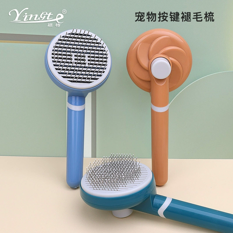 Расческа для домашних животных с кнопкой для выпадения волос, расческа для кошек, игольчатая расческа для чистки домашних животных, расческа с функцией самоочистки одной кнопкой для собак.