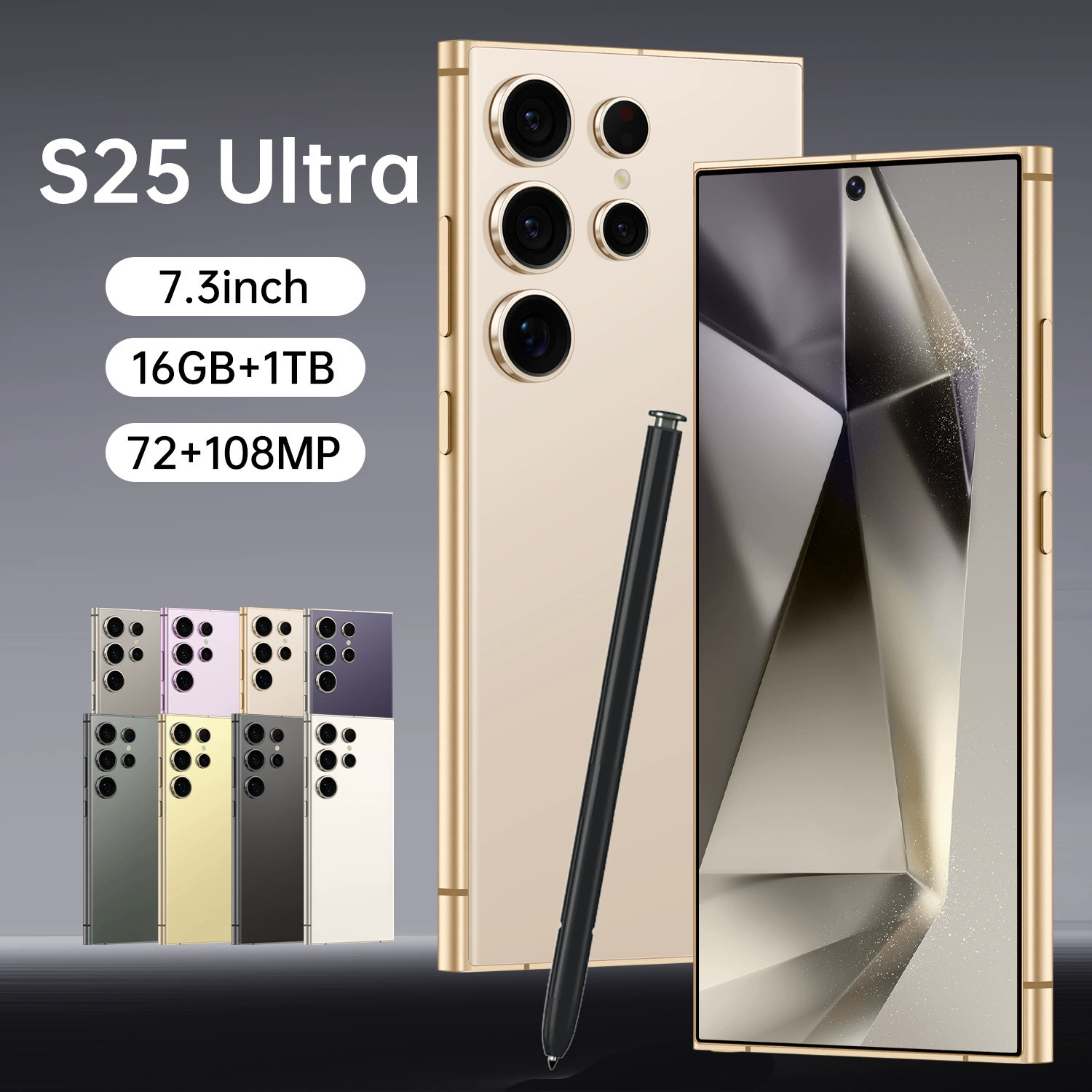 2025 новый горячий S25 Ultra perforated экран 7.3-дюймовый кросс-бордер 16ГБ+1ТБ поддерживает быструю зарядку смартфонов