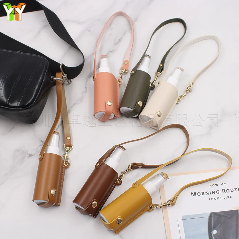 Чехол для дезинфицирующего спрея от гриппа (алкогольный), кожаный защитный чехол для уличного дозатора дезинфицирующего средства, подвесной