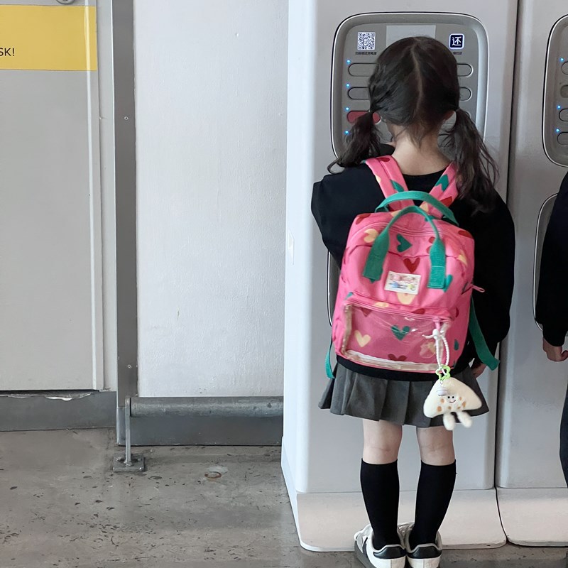 Mochila escolar para bebé de jardín de infantes dulce amor estilo occidental ventana pequeña transparente mochila para niños y niñas mochila para niños nueva