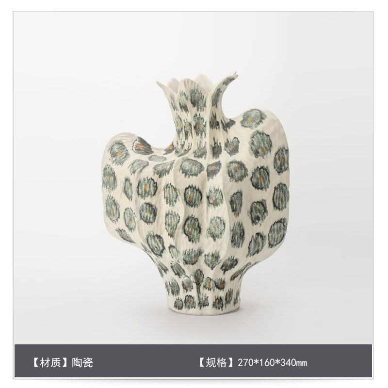 中世スタイルのセラミックフラワー花瓶装飾アートB&Bモデルルームゲストテーブルハイエンドフラワーアレンジメント装飾|undefined
