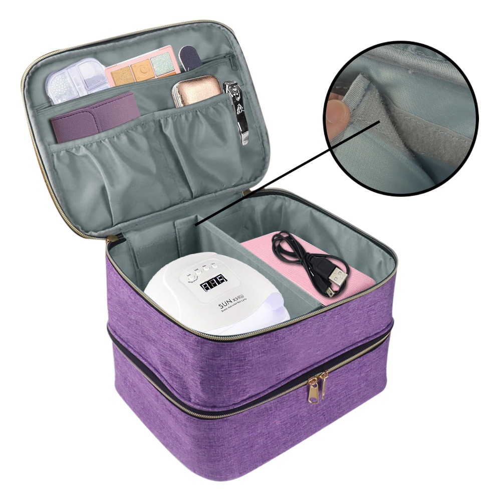 Caja cosmética portátil herramientas de uñas bolsa de almacenamiento de esmalte de uñas