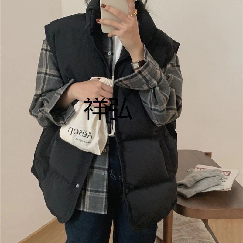 XH2024 가을과 겨울 새로운 다운 조끼 여자 대학 스타일 한국 스타일 외국 스타일 조끼 인터넷 인기 웨이스트 코트 외부