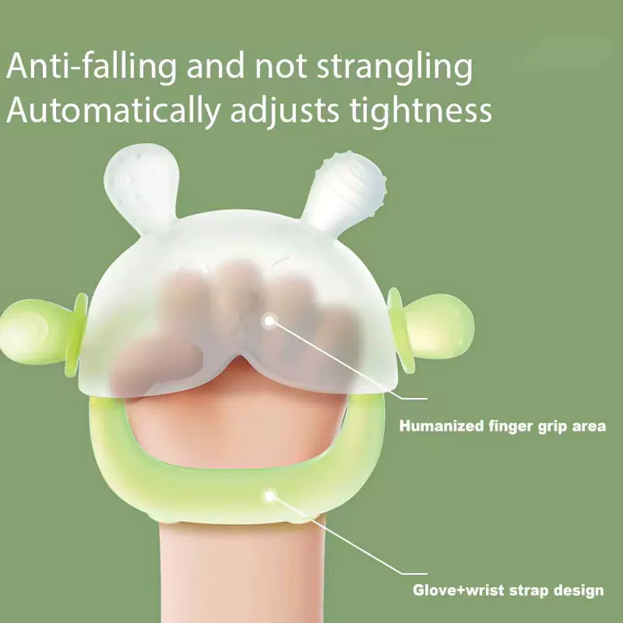硅胶防吃手兔子安抚牙胶 套手牙胶 磨牙棒 口欲期防吃手可水煮咬
